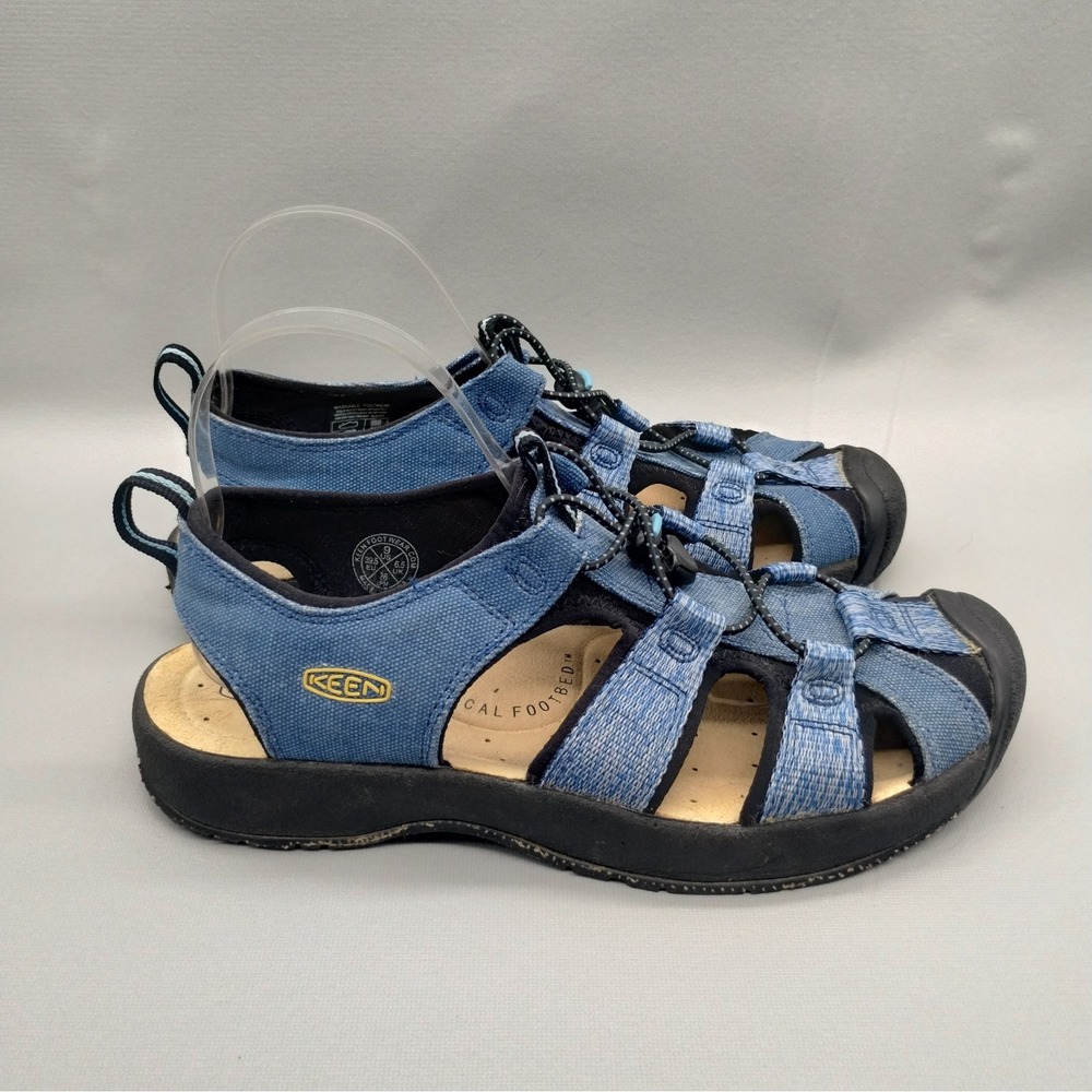 Keen Newport H2 Blue Canvas Water Sandals Womens 9 Outdoor Hiking Shoes Denim